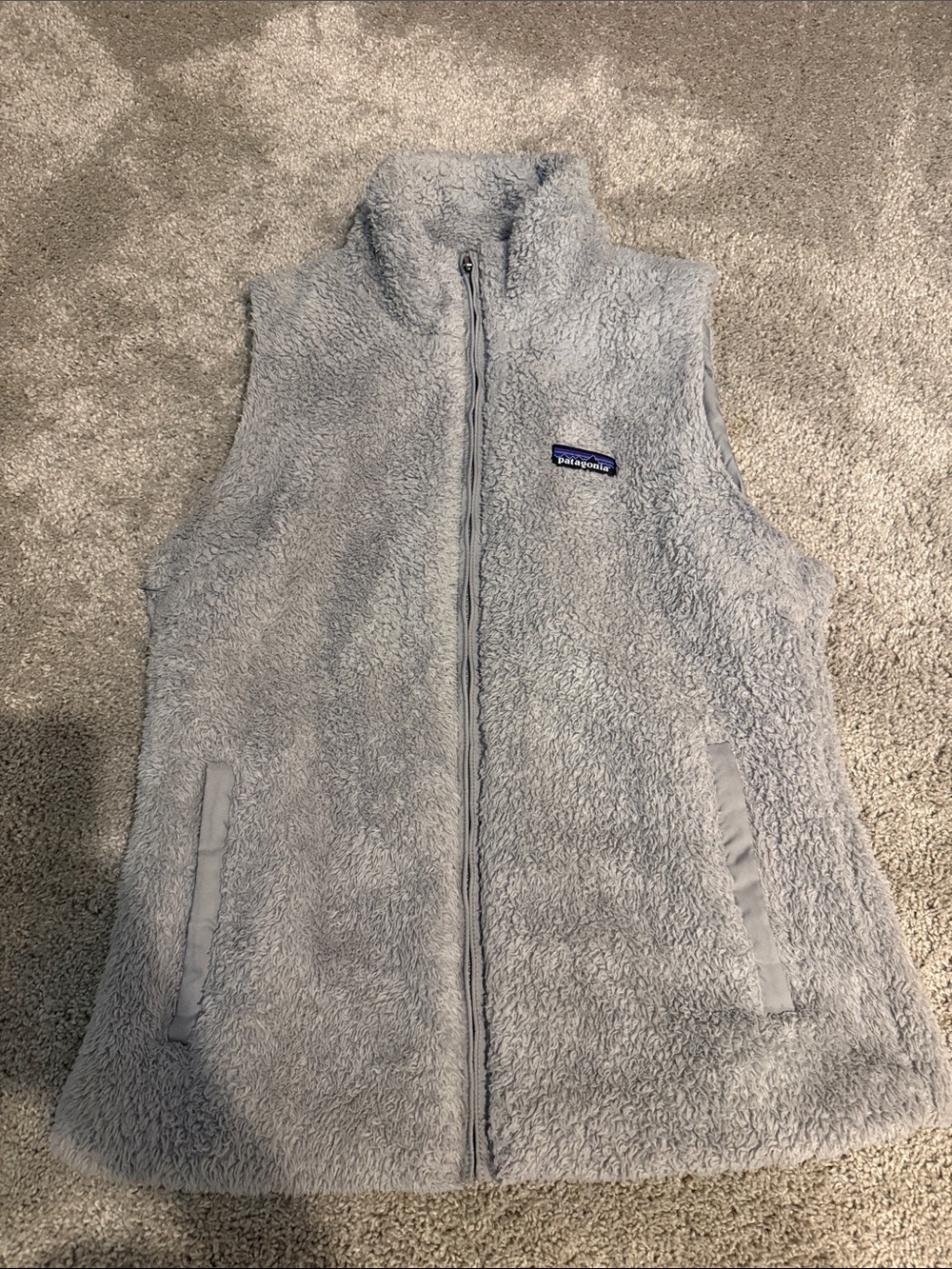 Patagonia Light Gray Sherpa Fleece Vest